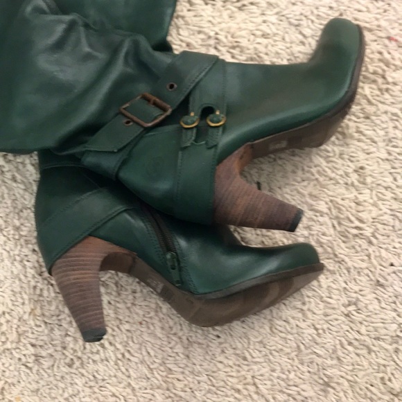 Designer Hunter/Forest green real leather boots! - Picture 2 of 12